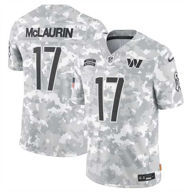 Men%27s Washington Commanders #17 Terry McLaurin 2024 Arctic Camo Salute To Service Limited Stitched Jersey Dyin